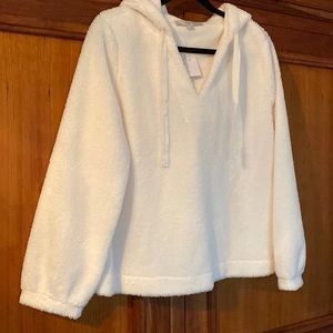 Loft fleece hooded pull over. NWT